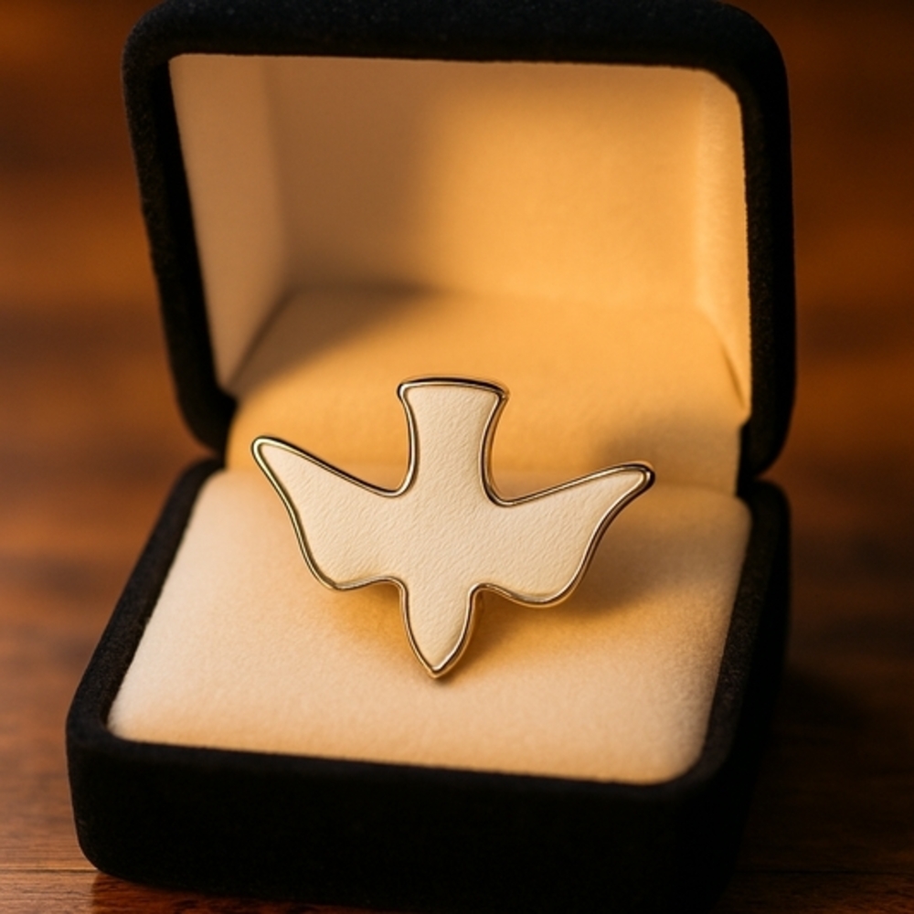 Elegant Silver Dove Brooch – Faith Inspired Christian Pin